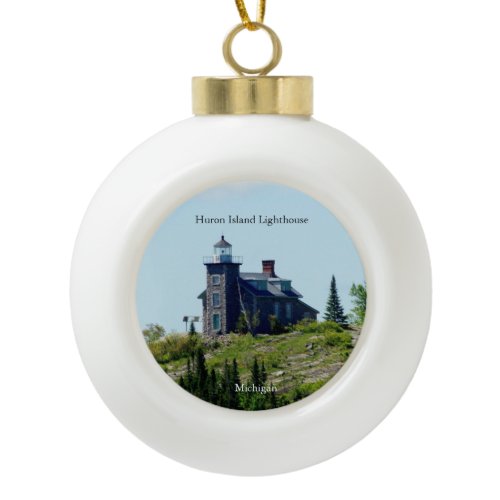 Huron Island Lighthouse ball or snowflake ornament