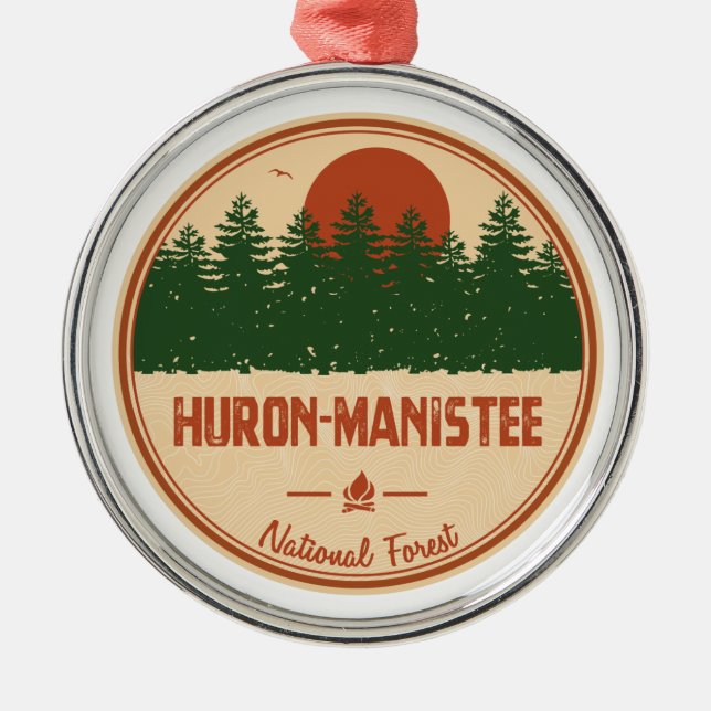 Huron-Manistee National Forest Metal Ornament (Front)