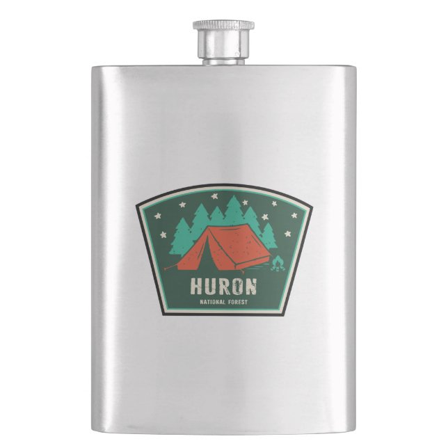 Huron National Forest Camping Flask (Front)