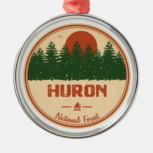 Huron National Forest Metal Ornament