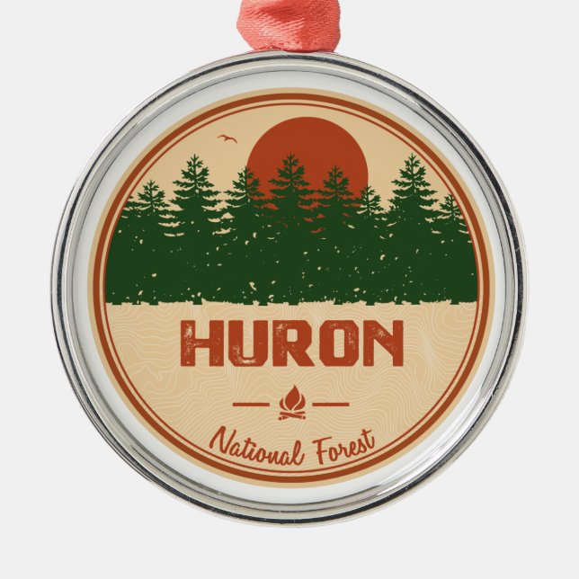 Huron National Forest Metal Ornament (Front)