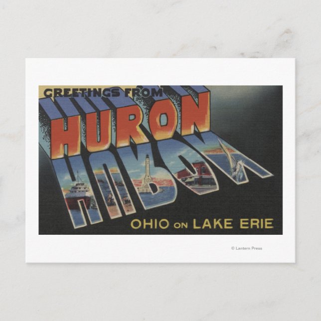 Huron, Ohio - Lake Erie - Large Letter Scenes Postcard (Front)
