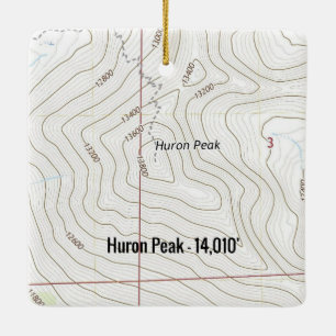 Huron Peak Colorado Fourteener Ceramic Ornament