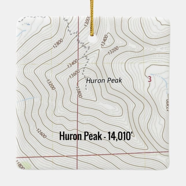 Huron Peak Colorado Fourteener Ceramic Ornament (Back)