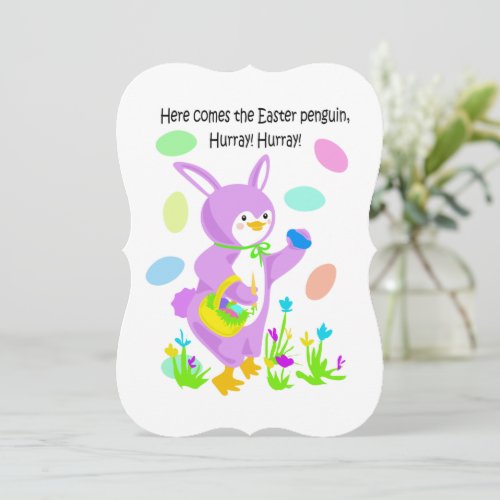 Hurray The Easter Penguin is Here Holiday Card