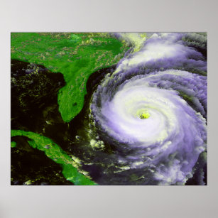 Hurrican Fran Off Florida - 1996 Satellite Image Poster