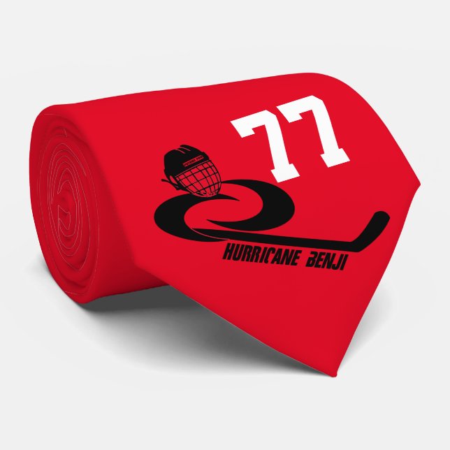 Hurricane BENJI Personalized Youth Hockey Team Tie (Rolled)