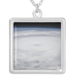 Hurricane Bill in the Atlantic Ocean 2 Silver Plated Necklace