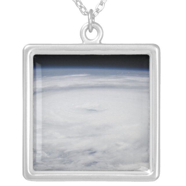 Hurricane Bill in the Atlantic Ocean 2 Silver Plated Necklace (Front)