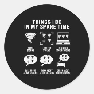 Hurricane Chasing Chaser Tornado Hunter Meteorolog Classic Round Sticker