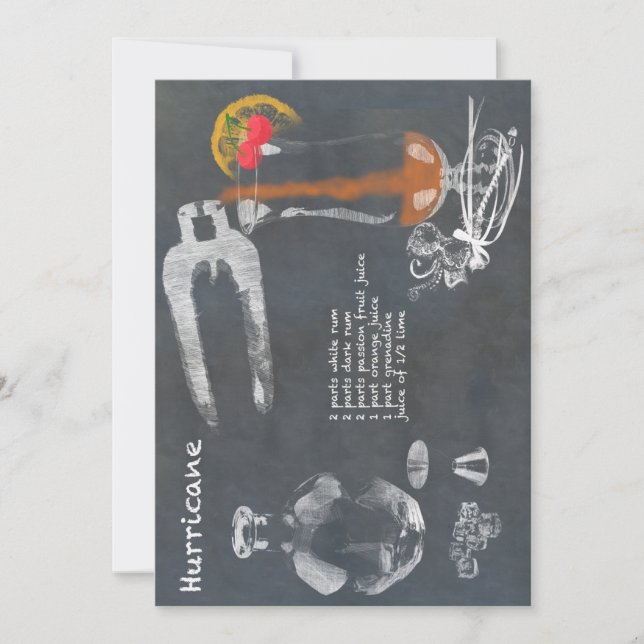 Hurricane Cocktail Invitation (Front)