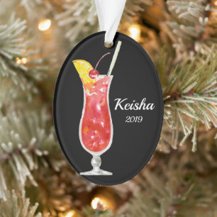 Hurricane Cocktail Personalized Ornament
