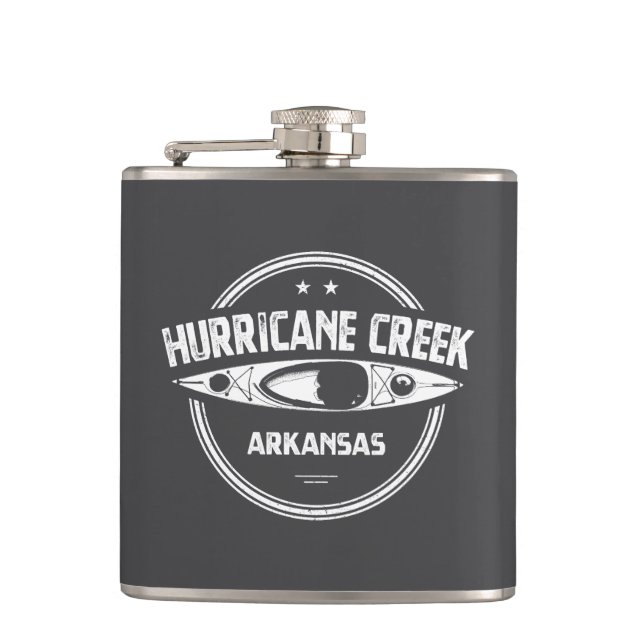 Hurricane Creek Arkansas Kayaking Flask (Front)