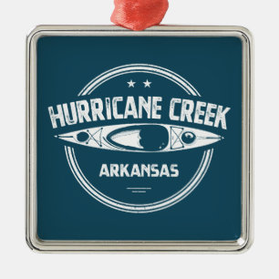 Hurricane Creek Arkansas Kayaking Metal Ornament