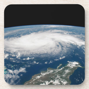Hurricane Dorian Over The Atlantic Ocean. Beverage Coaster