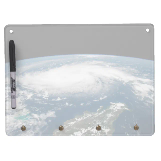 Hurricane Dorian Over The Atlantic Ocean. Dry Erase Board With Keychain