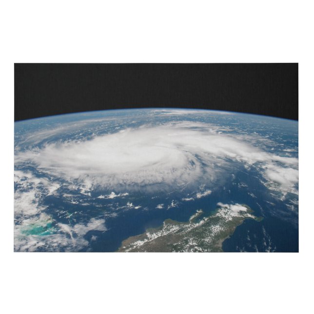 Hurricane Dorian Over The Atlantic Ocean. Faux Canvas Print (Front)