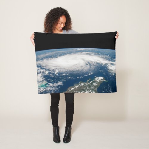 Hurricane Dorian Over The Atlantic Ocean Fleece Blanket