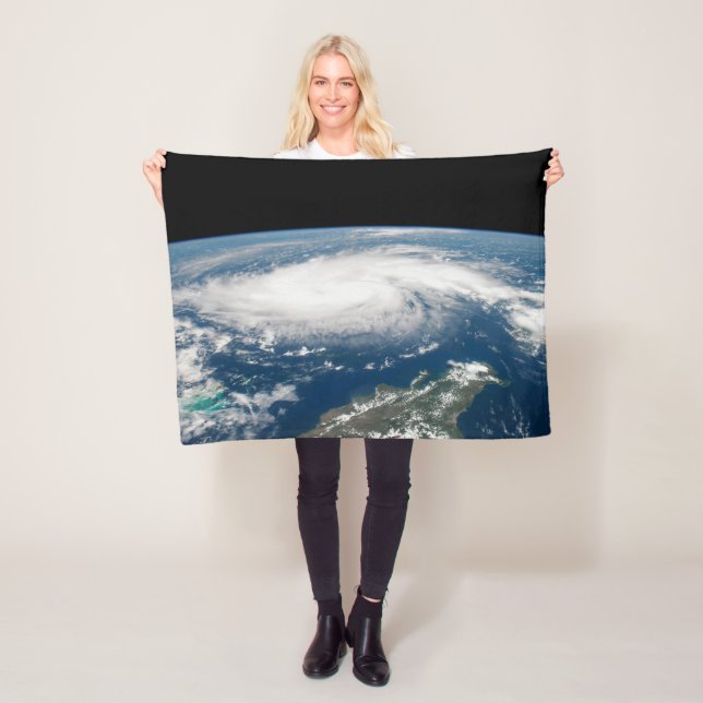Hurricane Dorian Over The Atlantic Ocean. Fleece Blanket (In Situ)