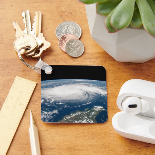Hurricane Dorian Over The Atlantic Ocean. Keychain (Desk)