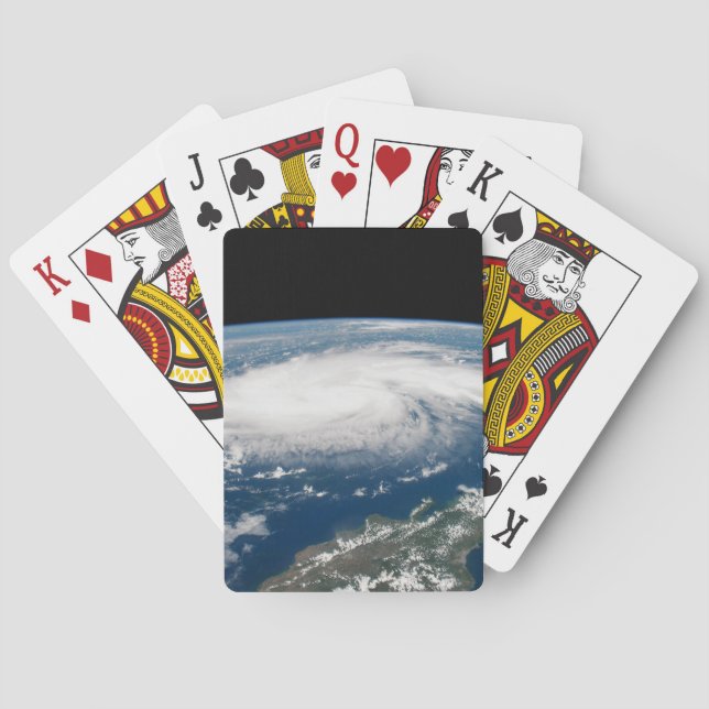 Hurricane Dorian Over The Atlantic Ocean. Poker Cards (Back)
