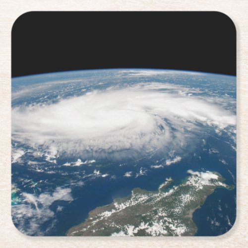 Hurricane Dorian Over The Atlantic Ocean Square Paper Coaster
