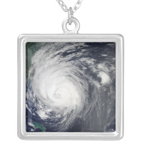 Hurricane Earl grazing the North Carolina coast Silver Plated Necklace