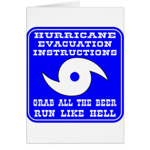 Hurricane Evacuation Instructions Plan Cards
