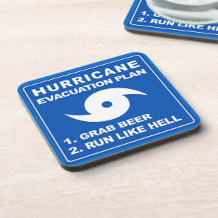 Hurricane Evacuation Plan ;-) Beverage Coaster