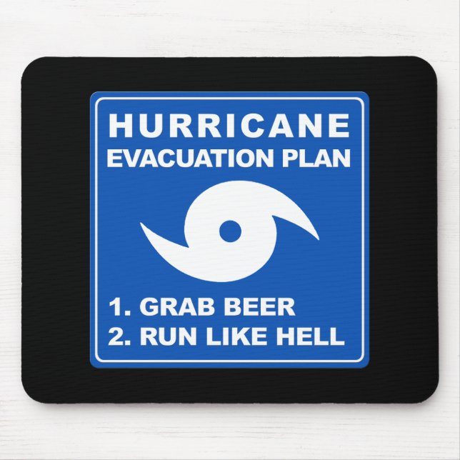 Hurricane Evacuation Plan Mouse Pad (Front)