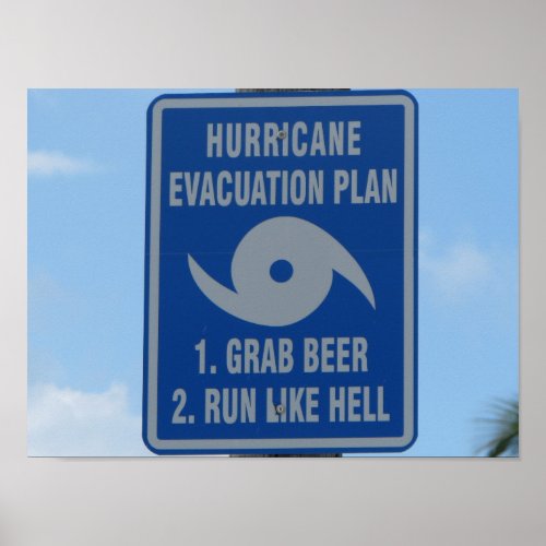 Hurricane Evacuation Plan Poster