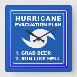 Hurricane Evacuation Plan ;-) Square Wall Clock