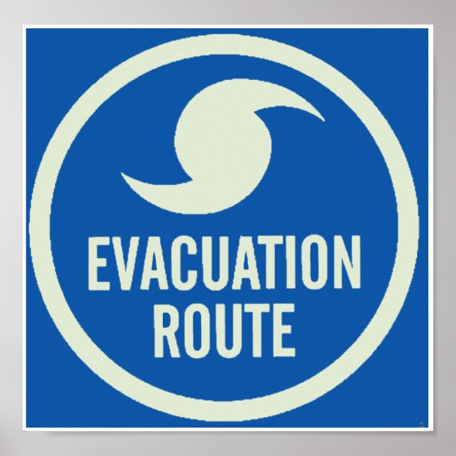 Hurricane Evacuation Route Poster (Front)