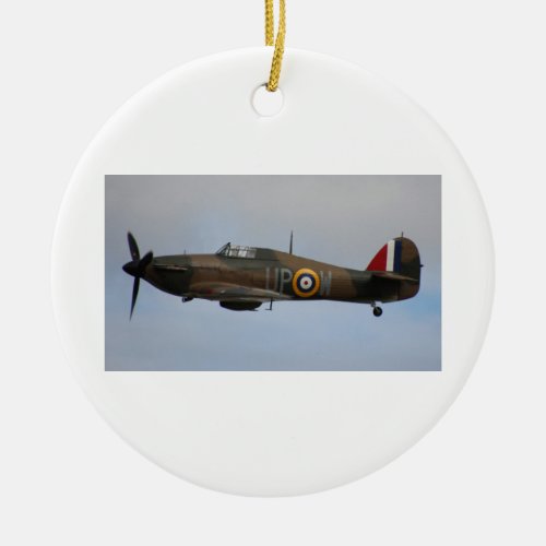 Hurricane Fighter aircraft WWII military plane Ceramic Ornament