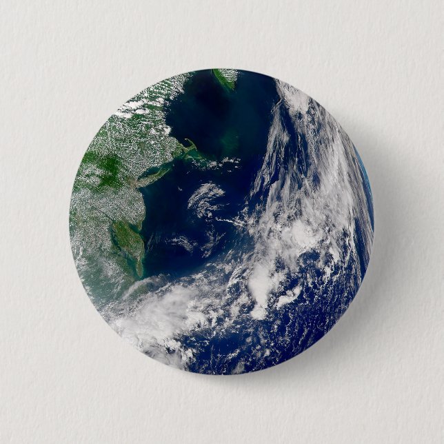 Hurricane Frances On A Partial Earth. Button (Front)