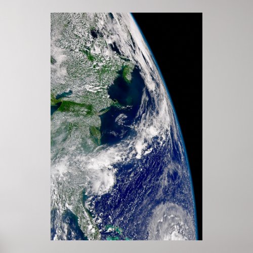 Hurricane Frances On A Partial Earth Poster