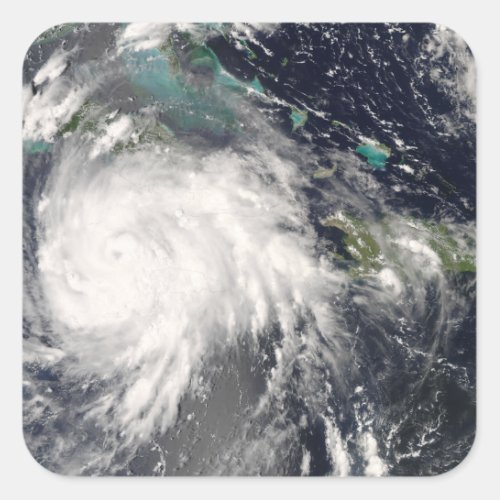 Hurricane Gustav over Jamaica 2 Square Sticker
