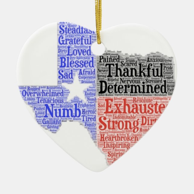 Hurricane Harvey Word Cloud Ceramic Ornament (Front)