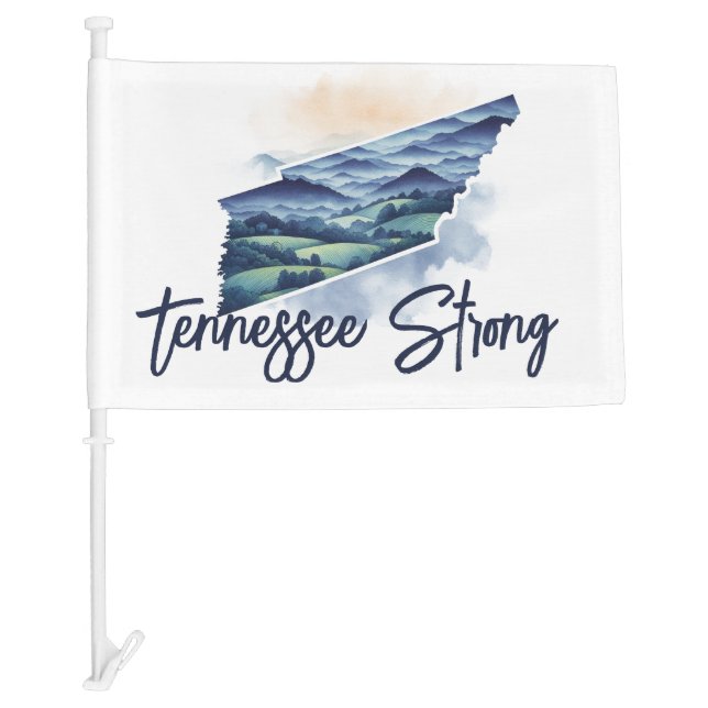 Hurricane Helene Fundraiser Tennessee Strong Car Flag (Front)