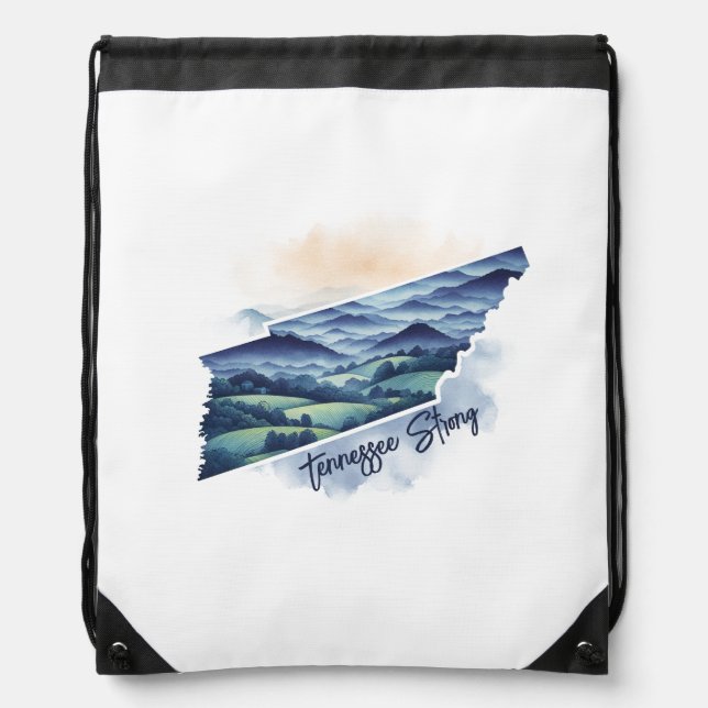 Hurricane Helene Fundraiser Tennessee Strong Drawstring Bag (Front)