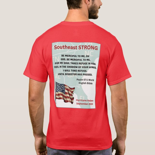 Hurricane Helene Red Organization Volunteer T-Shirt (Back)