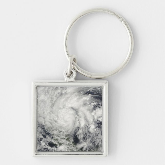 Hurricane Ida over Nicaragua Keychain (Front)