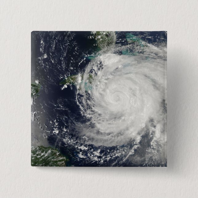 Hurricane Ike over Cuba, Jamaica, and the Baham Pinback Button (Front)
