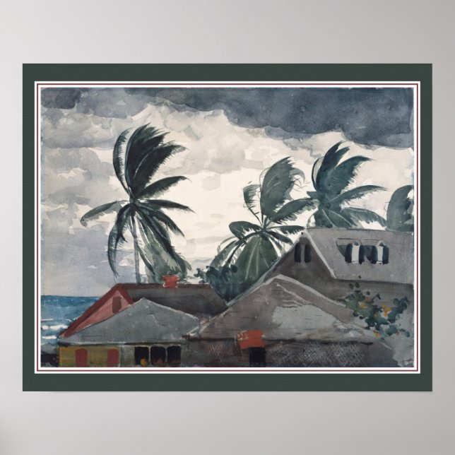 "Hurricane" in the Bahamas by Winslow Homer Poster (Front)