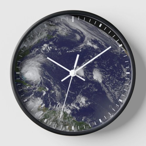 Hurricane Irene Moving Through The Bahamas Clock