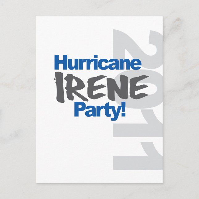 Hurricane Irene Party 2011 Invitation Postcard (Front)