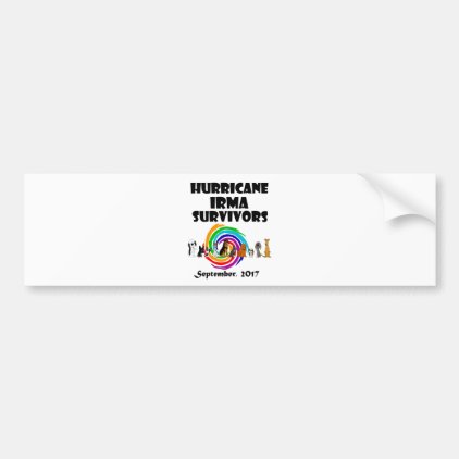 Hurricane Irma Dog Survivors 2017 Art Bumper Sticker