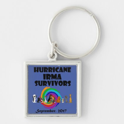 Hurricane Irma Dog Survivors 2017 Art Keychain