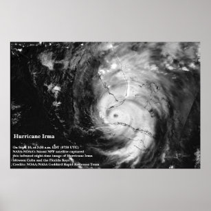 Hurricane Irma Infrared Satellite Image Poster