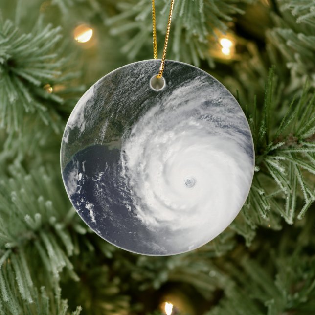 Hurricane Katrina Satellite Image, August 2005 Ceramic Ornament (Tree)